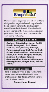 Diabetes Care Capsules – 500 mg (60 Capsules) | Ayurvedic Blood Sugar Support & Metabolism Booster - Image 3